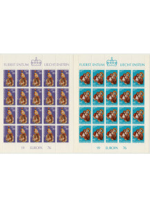 1976 Minifogli Liechtenstein Europa CEPT Artigianato 20 valori x 2 integri